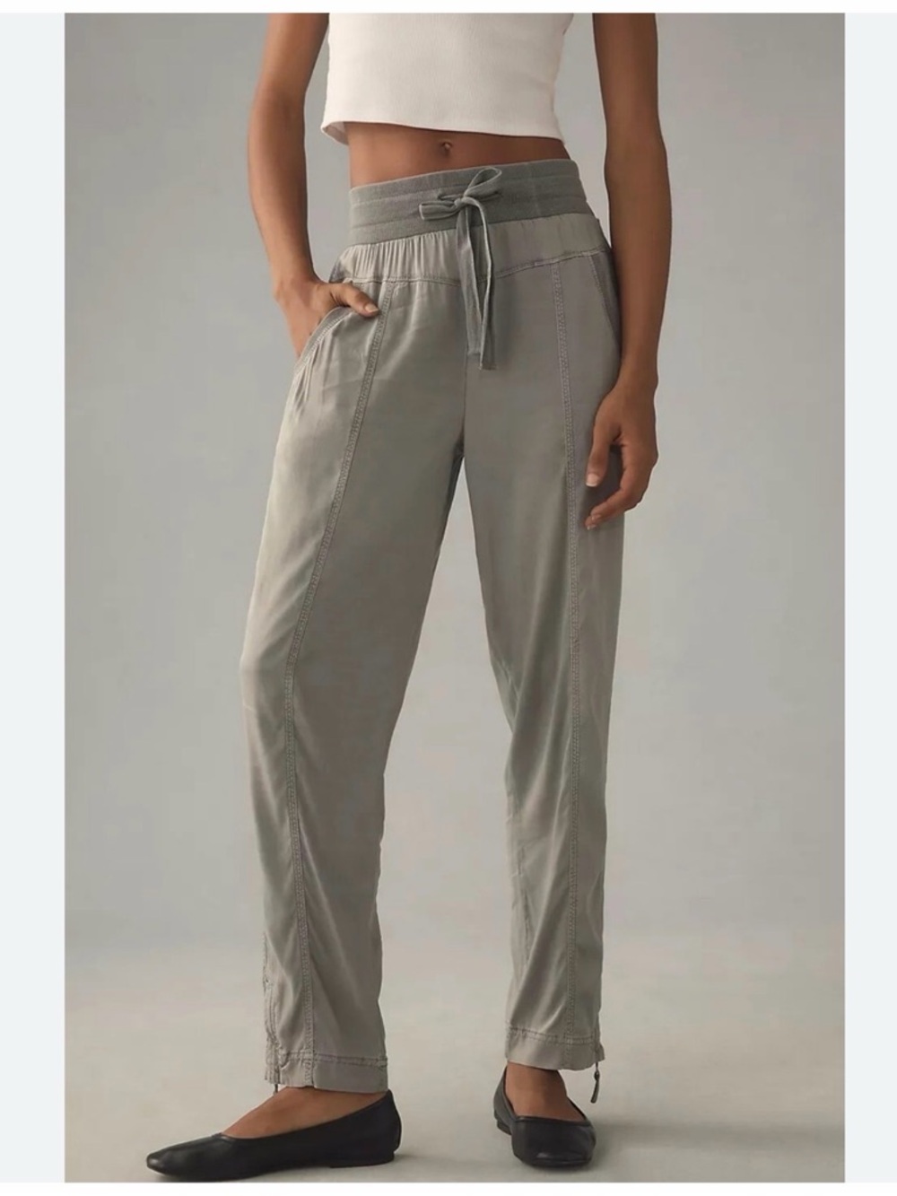 Anthropologie Gray Drawstring Relaxed Pants